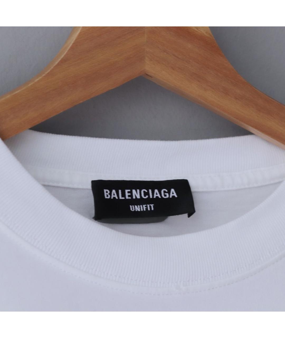 BALENCIAGA Белая хлопковая футболка, фото 3