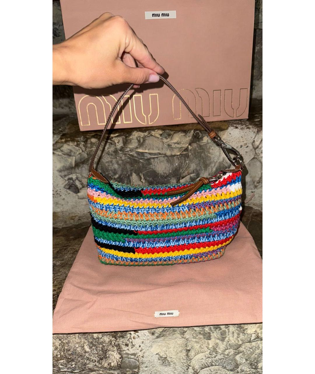 MIU MIU Мульти хлопковая сумка с короткими ручками, фото 5