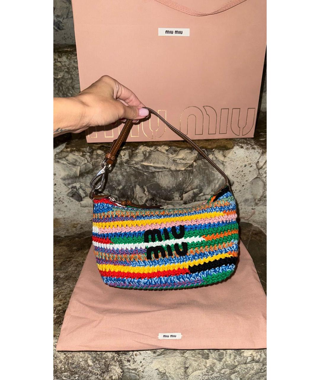 MIU MIU Мульти хлопковая сумка с короткими ручками, фото 4