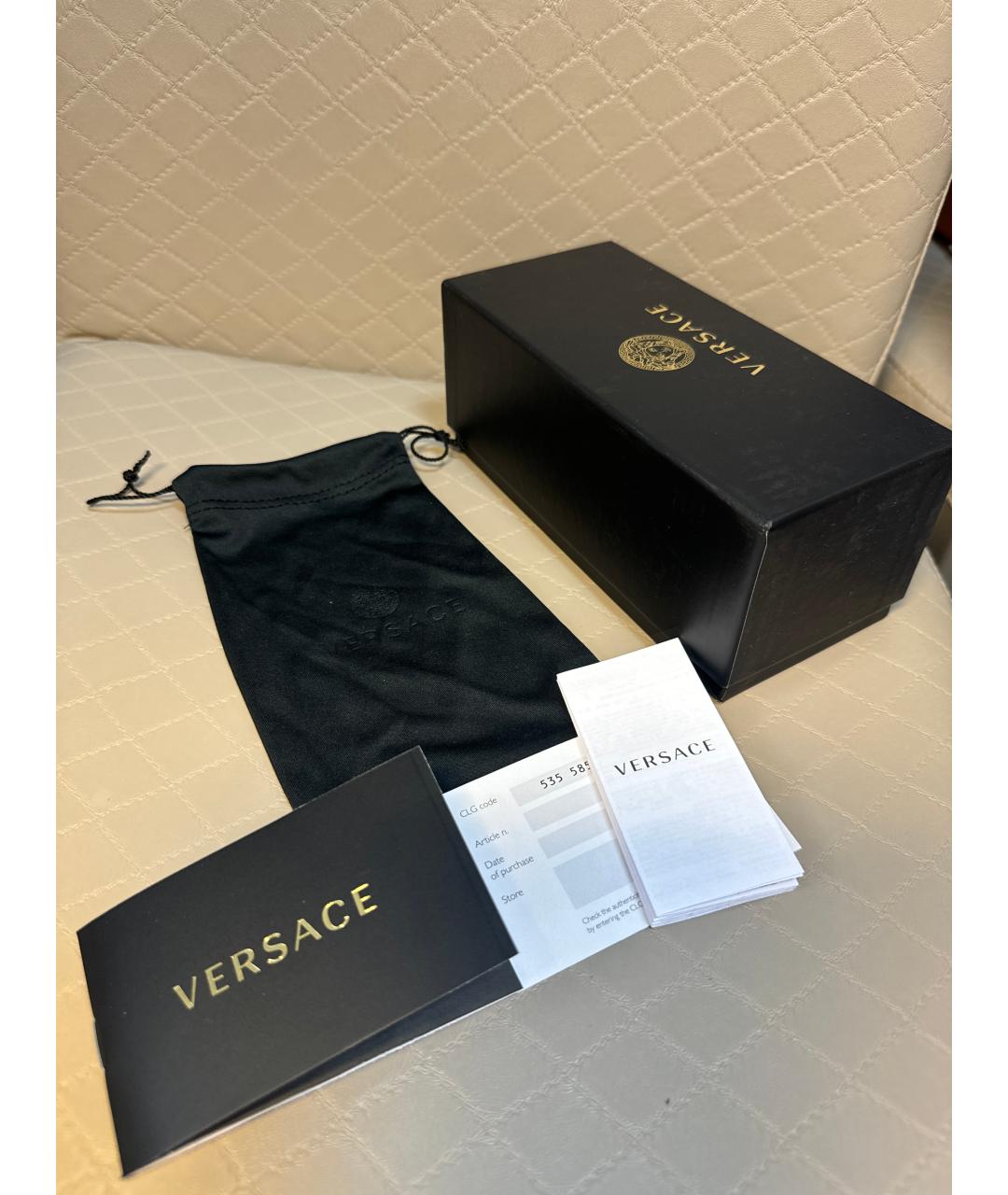 VERSACE Коричневые пластиковые солнцезащитные очки, фото 7