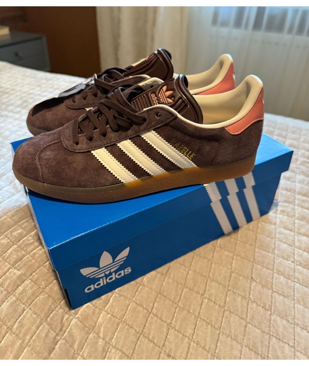 ADIDAS Коричневые замшевые кроссовки, фото 7