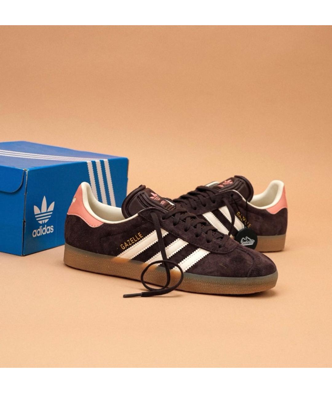 ADIDAS Коричневые замшевые кроссовки, фото 2