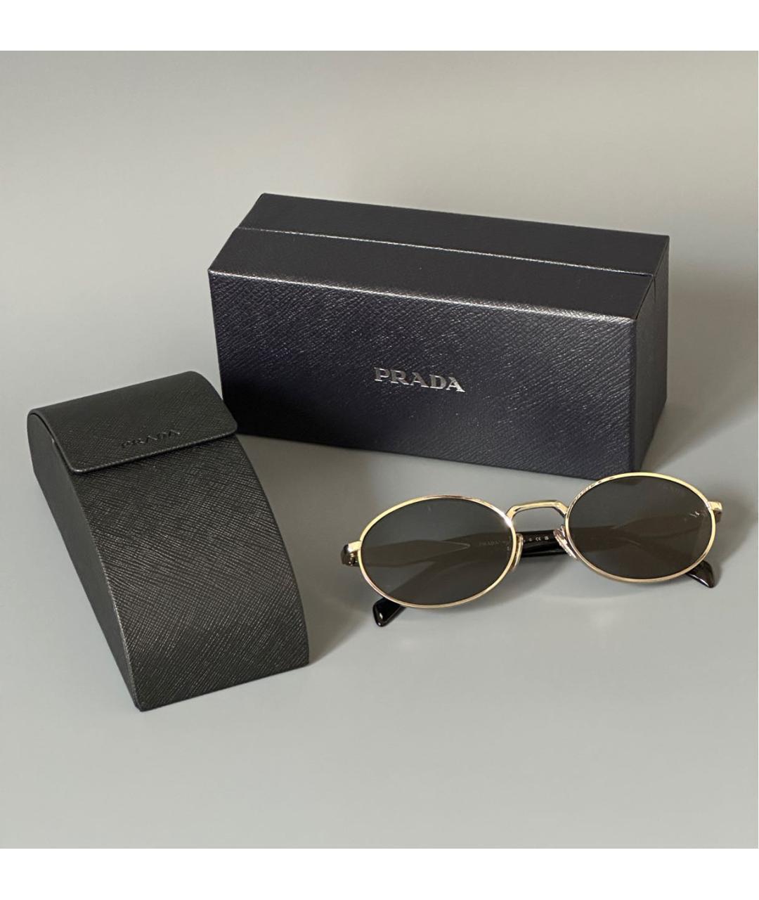 PRADA Антрацитовые металлические солнцезащитные очки, фото 7