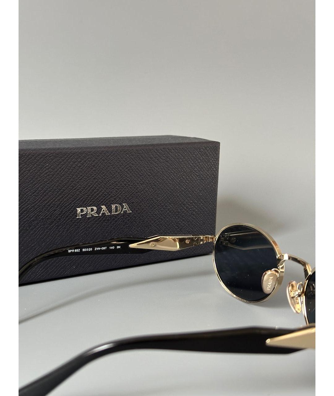 PRADA Антрацитовые металлические солнцезащитные очки, фото 3