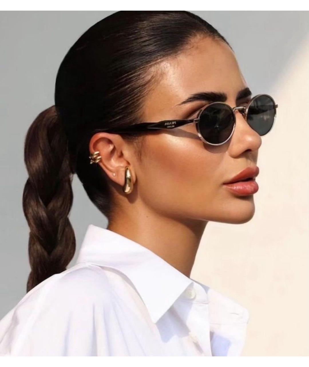 PRADA Антрацитовые металлические солнцезащитные очки, фото 5