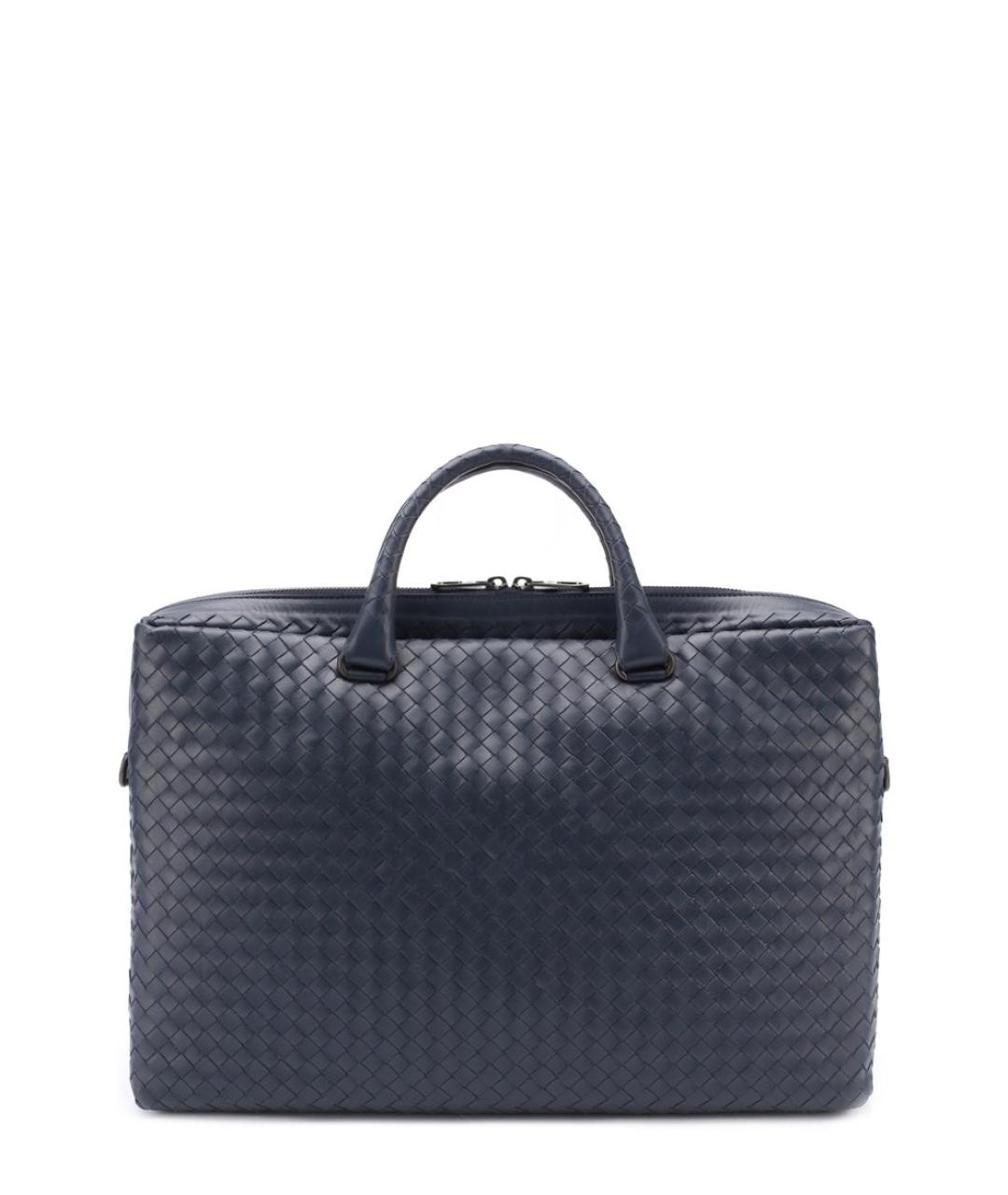 BOTTEGA VENETA Темно-синяя кожаная сумка на плечо, фото 1