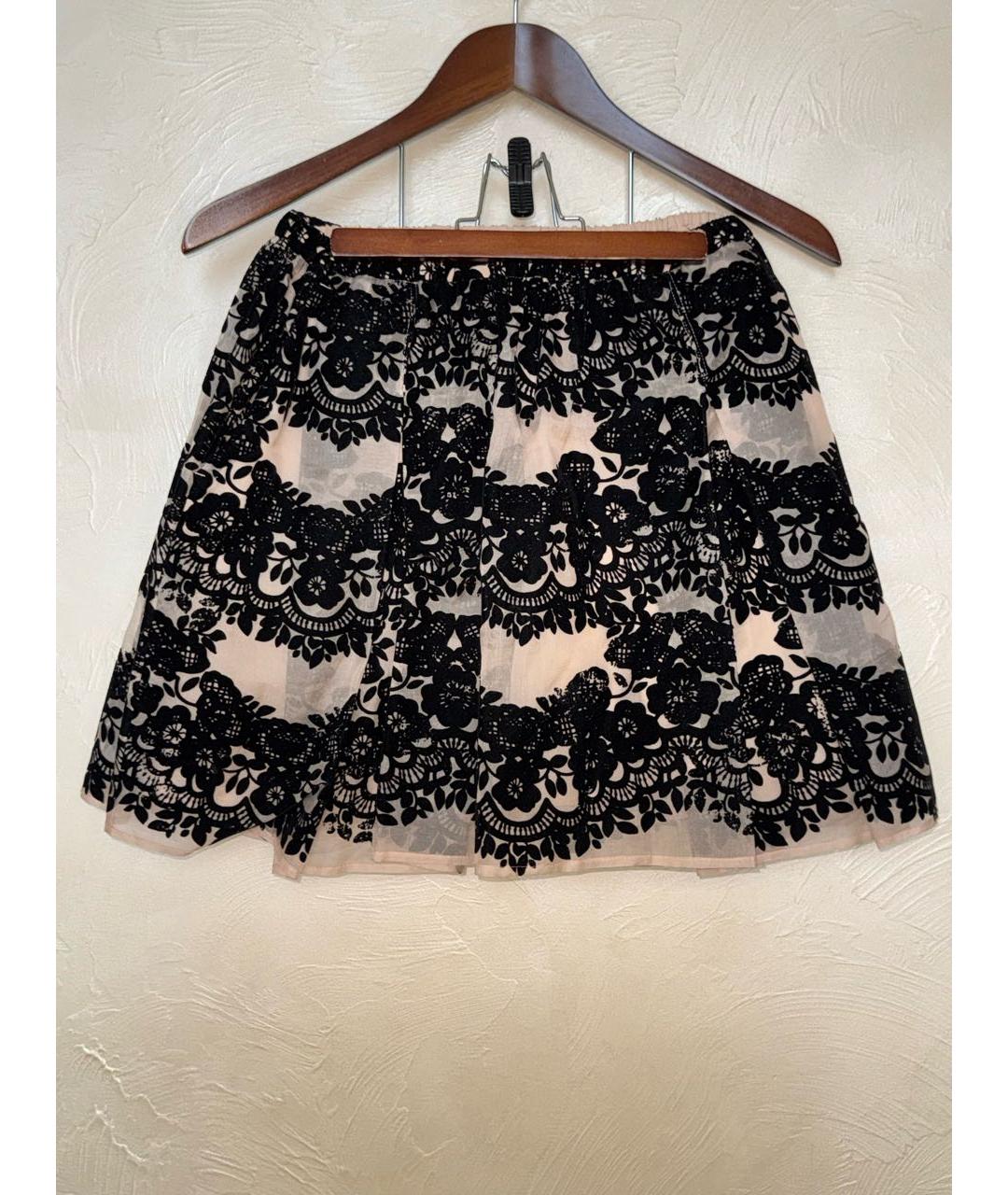 RED VALENTINO Черная шелковая юбка мини, фото 7
