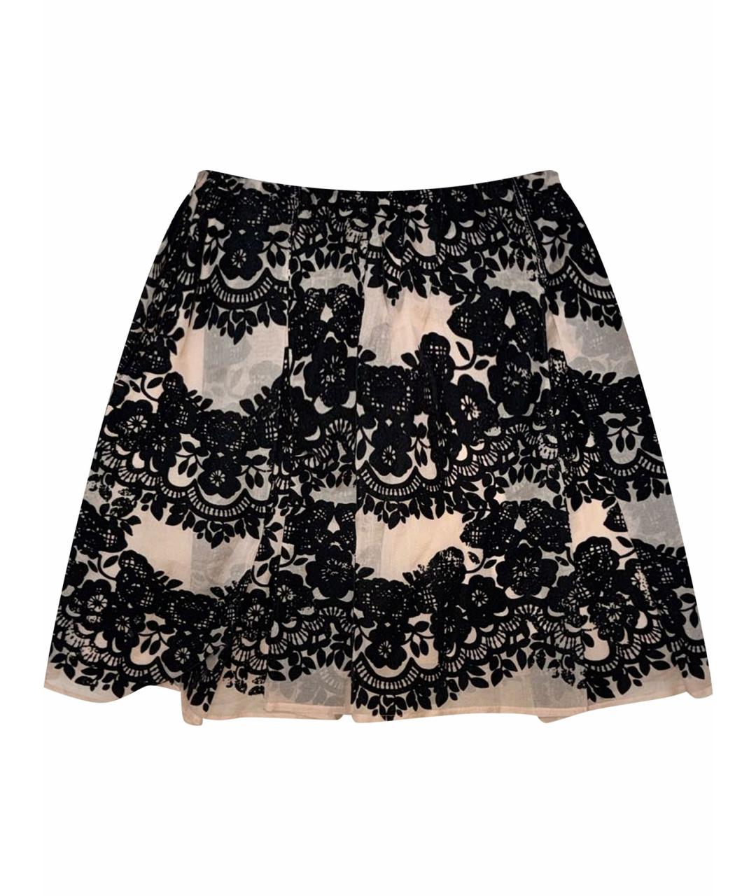 RED VALENTINO Черная шелковая юбка мини, фото 1