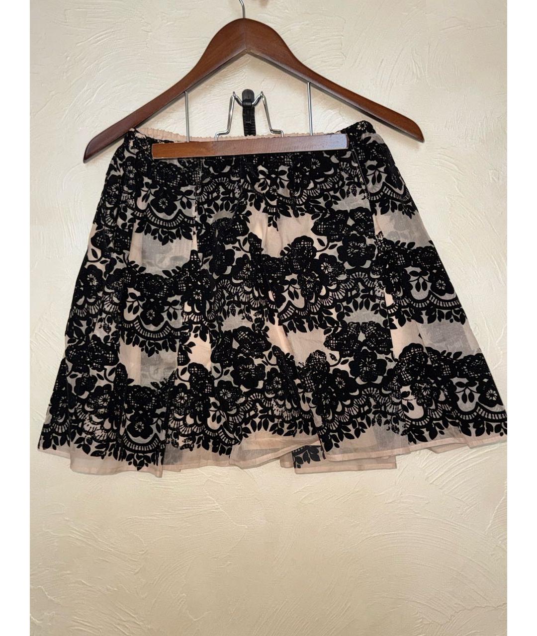 RED VALENTINO Черная шелковая юбка мини, фото 2