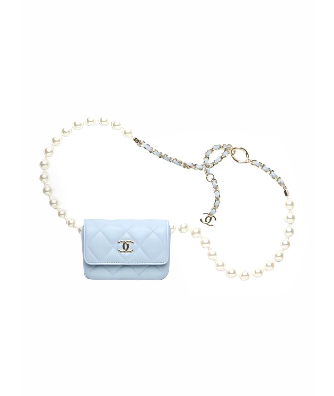 CHANEL Голубая кожаная сумка через плечо, фото 11