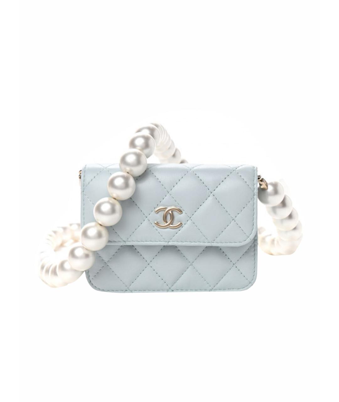 CHANEL Голубая кожаная сумка через плечо, фото 1
