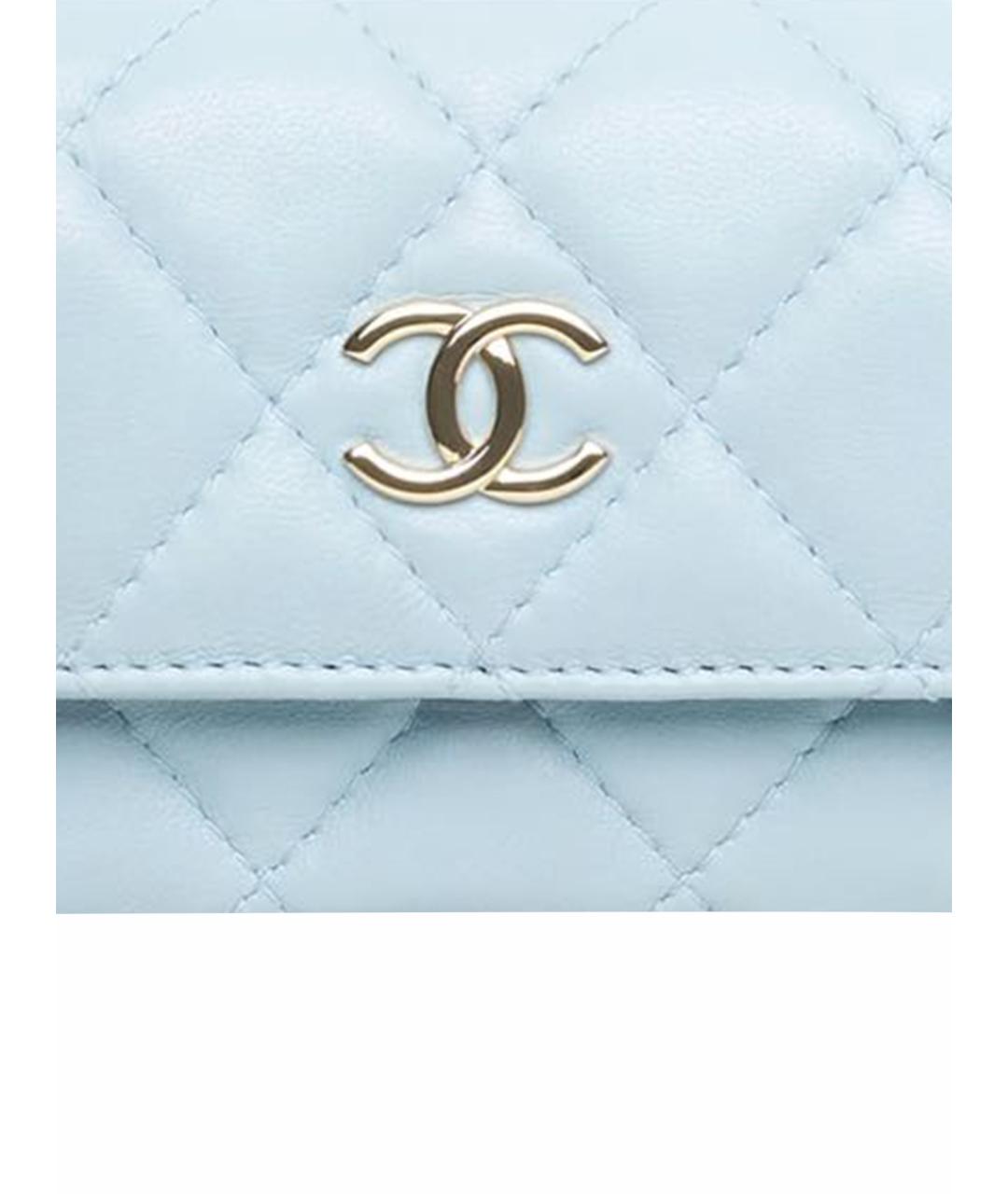 CHANEL Голубая кожаная сумка через плечо, фото 7