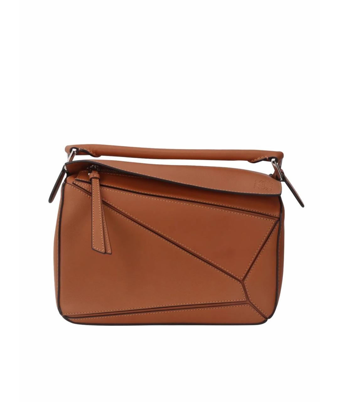 LOEWE Коричневая кожаная сумка через плечо, фото 1