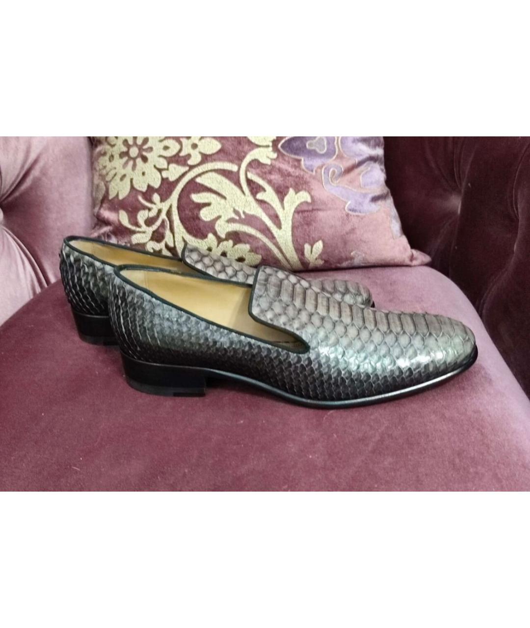 FERRAGAMO Серебряные кожаные лоферы, фото 5