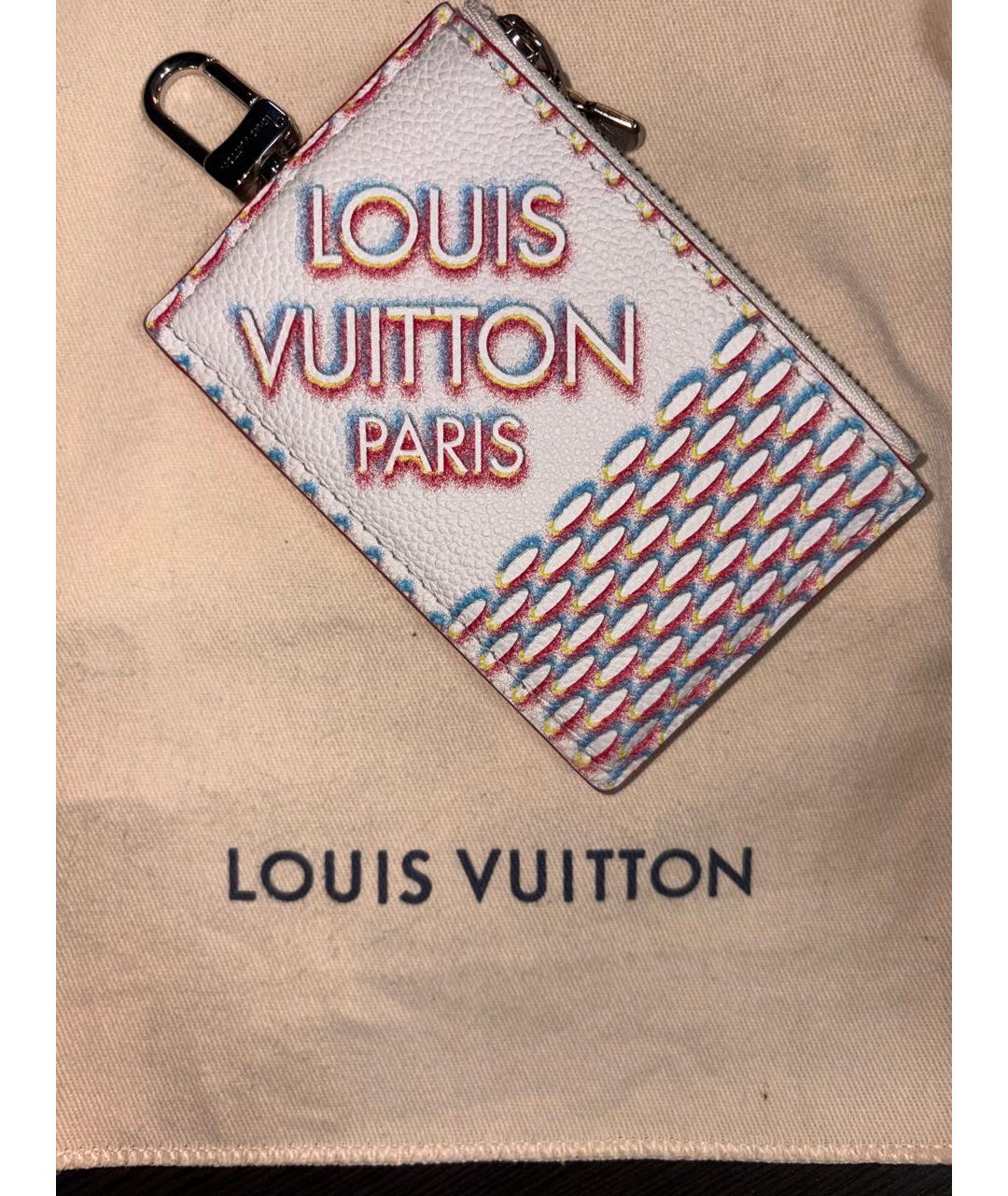 LOUIS VUITTON Белый кожаный кардхолдер, фото 4