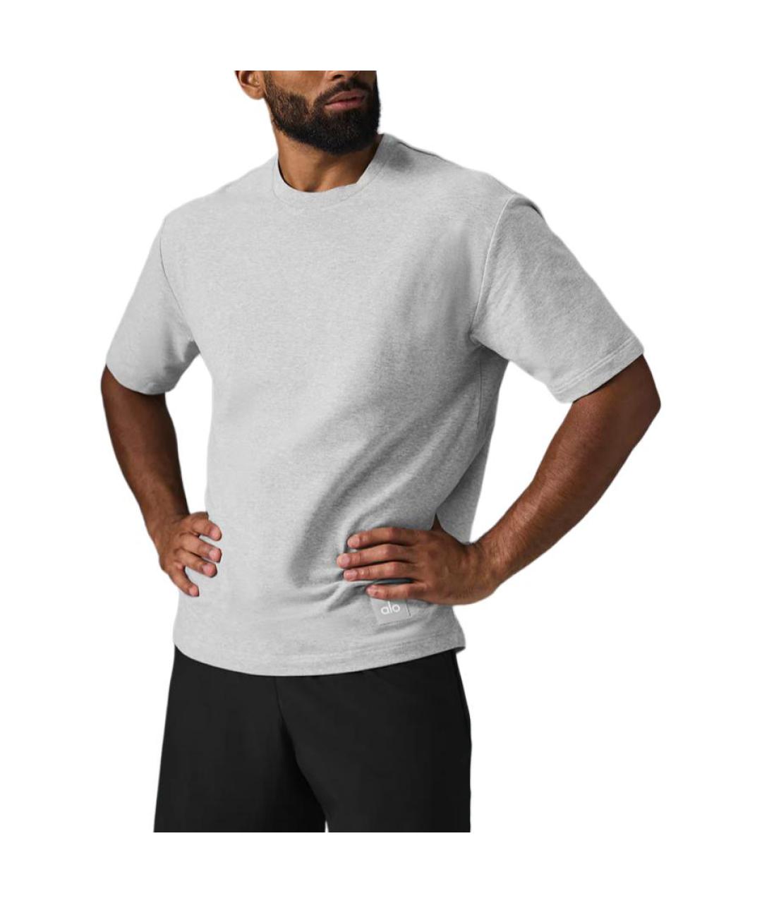 ALO YOGA Серая футболка, фото 3