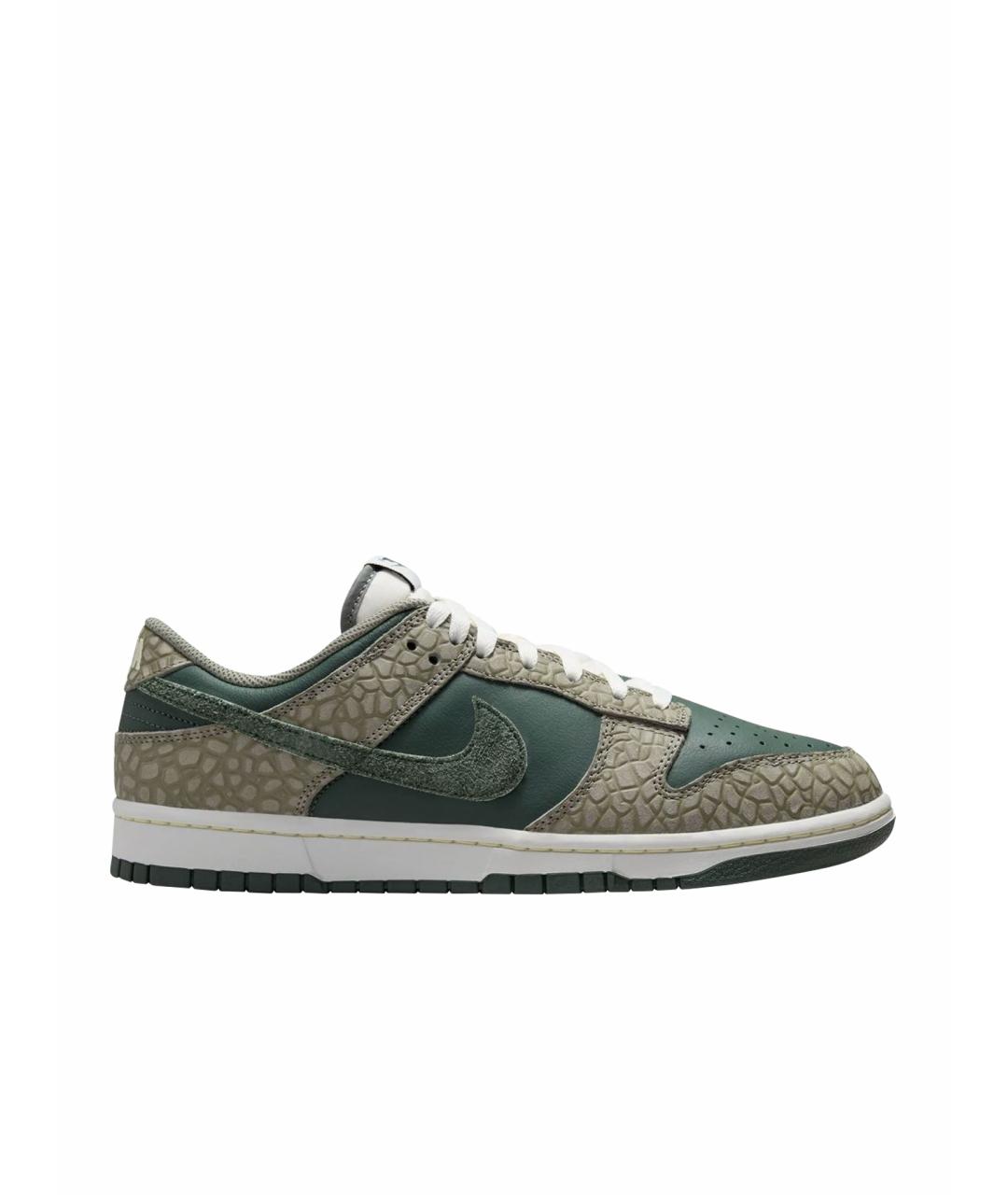 NIKE Зеленые кожаные низкие кроссовки / кеды, фото 1
