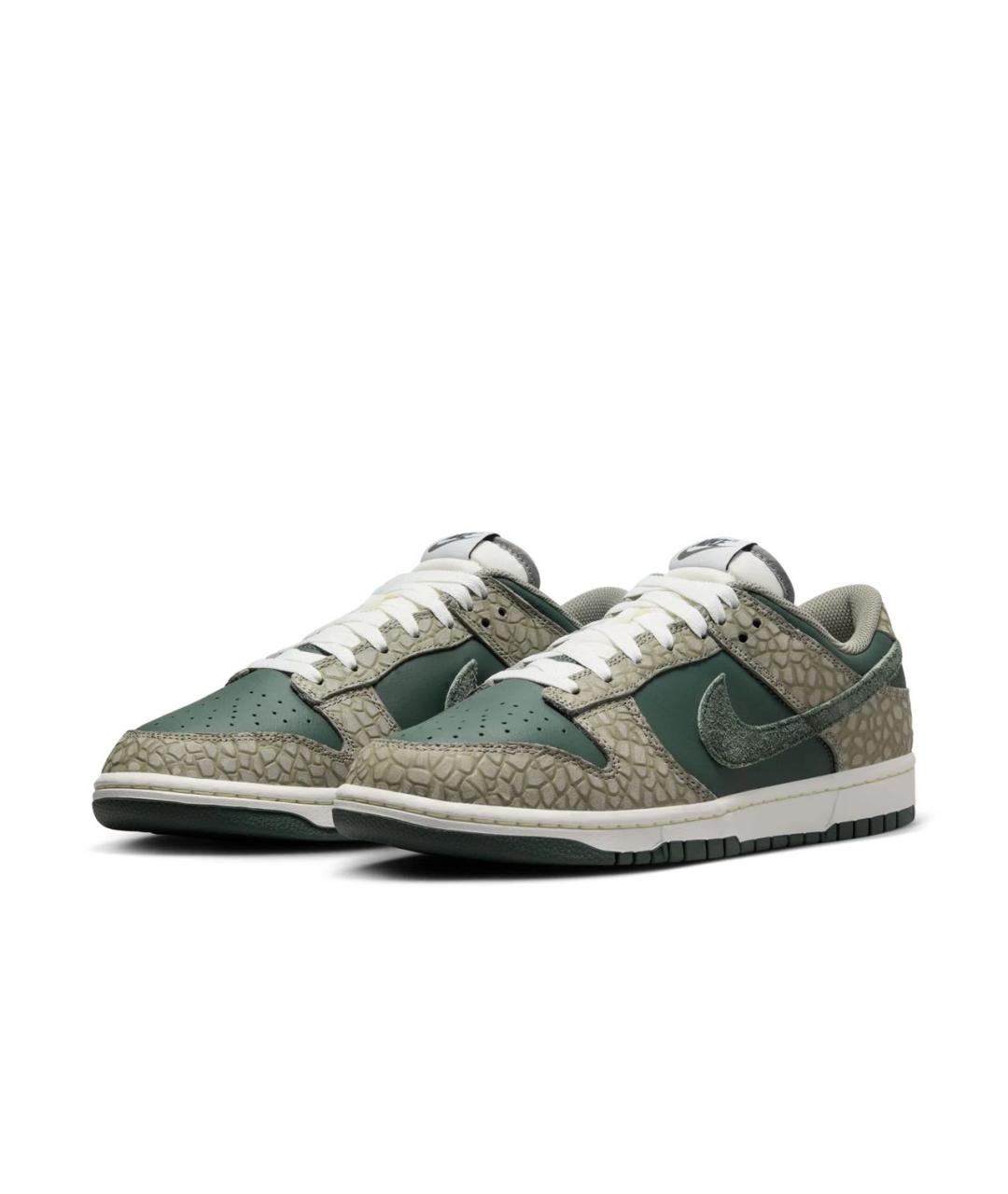 NIKE Зеленые кожаные низкие кроссовки / кеды, фото 2
