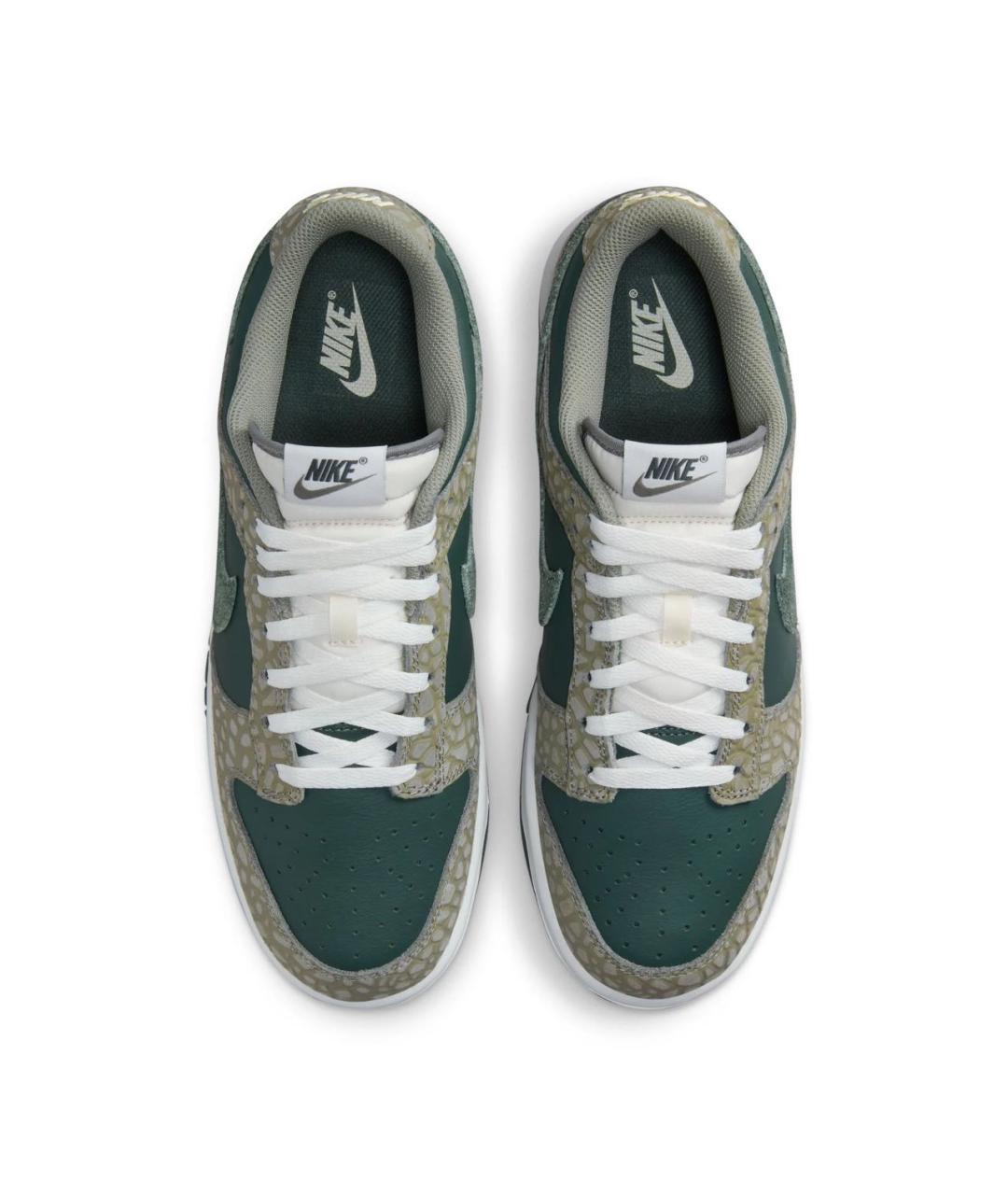 NIKE Зеленые кожаные низкие кроссовки / кеды, фото 3