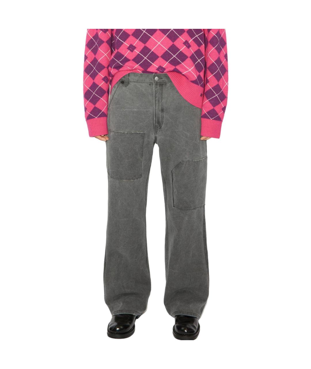 ACNE STUDIOS Серые хлопковые прямые джинсы, фото 2