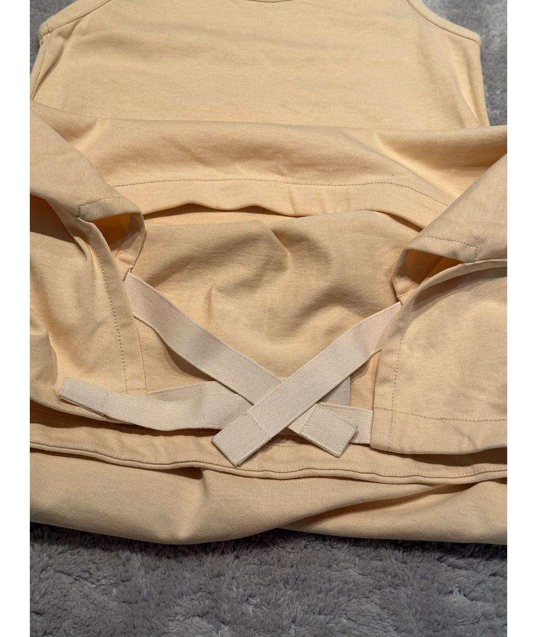JIL SANDER Бежевое хлопковое повседневное платье, фото 4