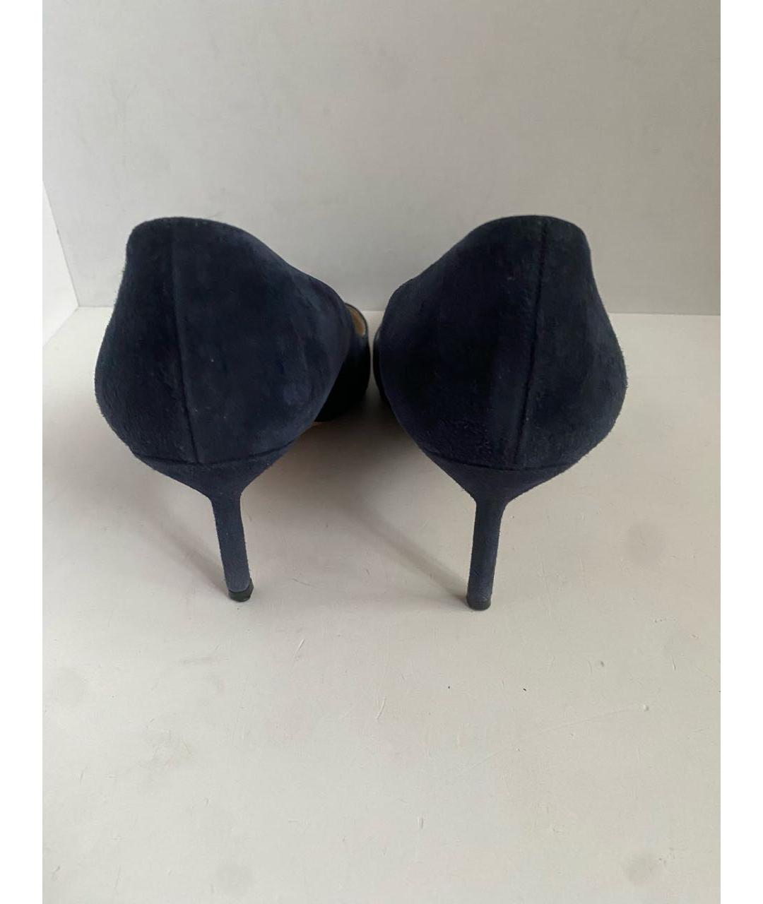 MANOLO BLAHNIK Темно-синие замшевые туфли, фото 4