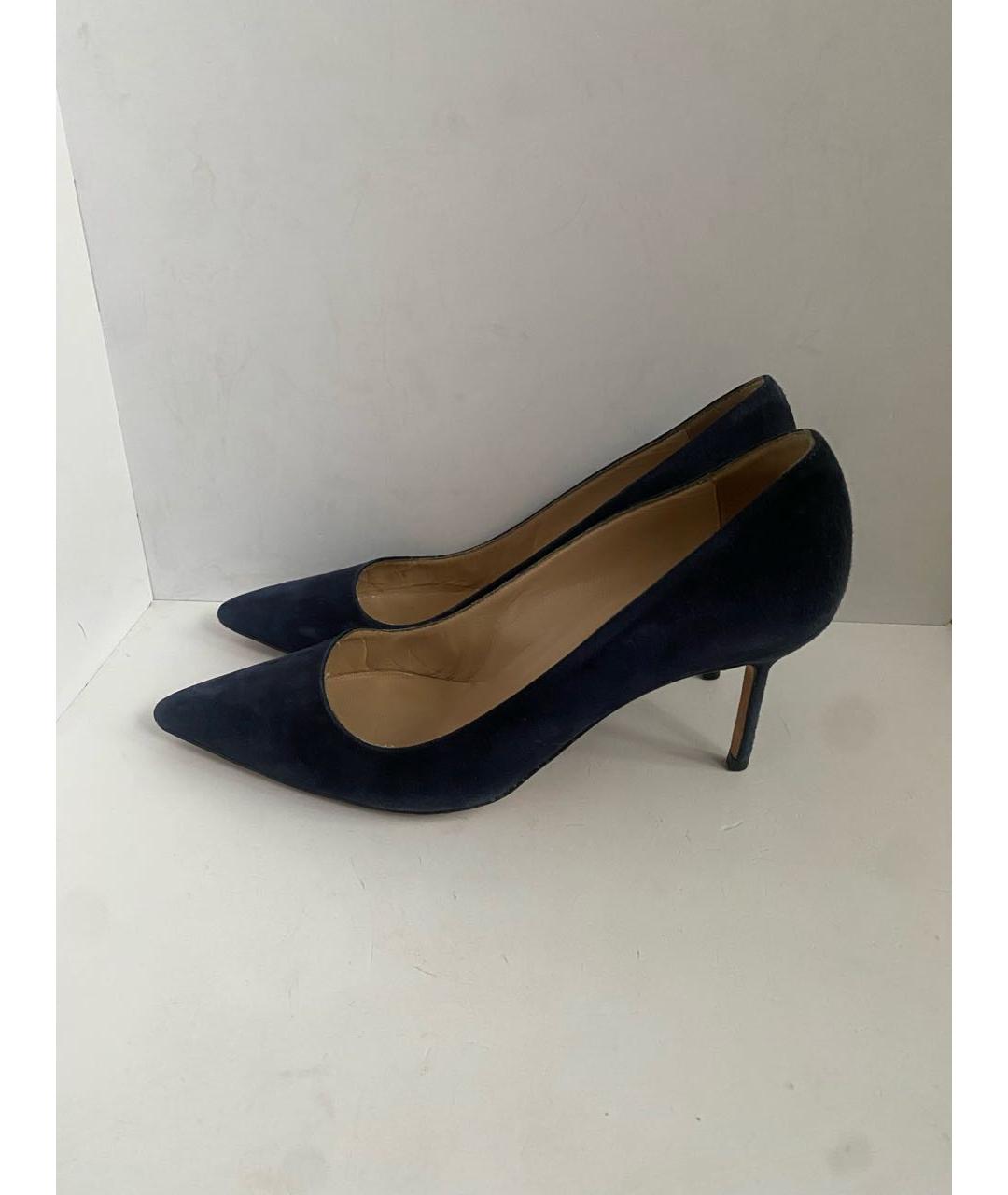 MANOLO BLAHNIK Темно-синие замшевые туфли, фото 9
