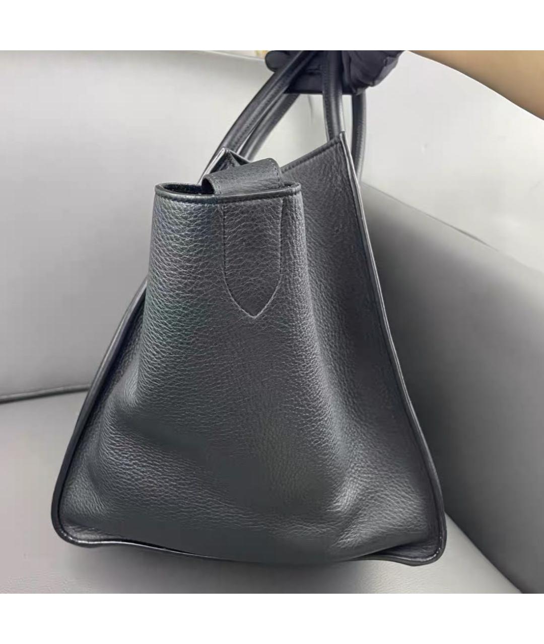 CELINE Черная кожаная сумка тоут, фото 4