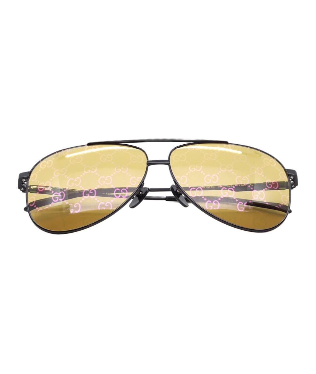 GUCCI Черные металлические солнцезащитные очки, фото 3