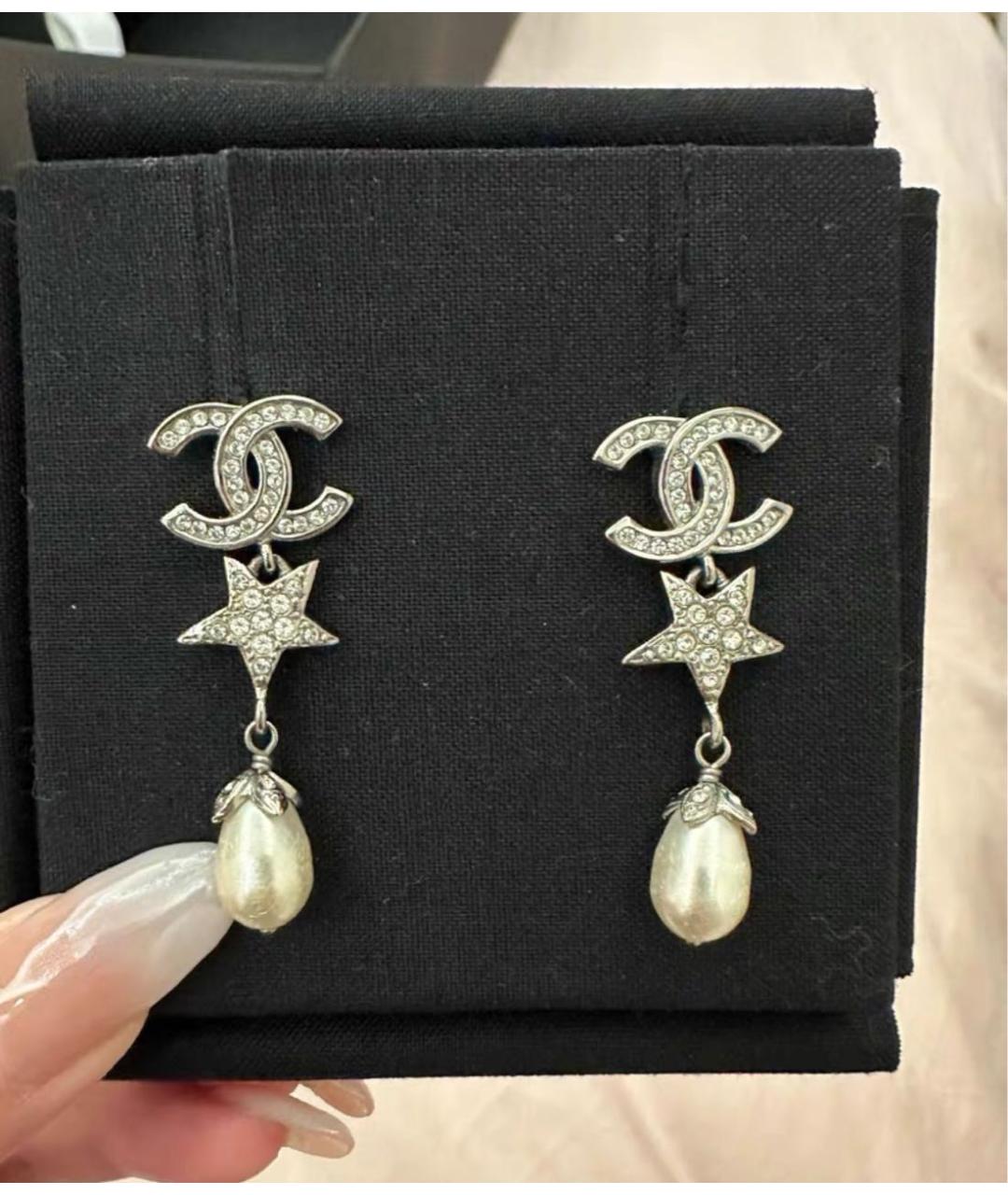 CHANEL Серебряные серьги, фото 3