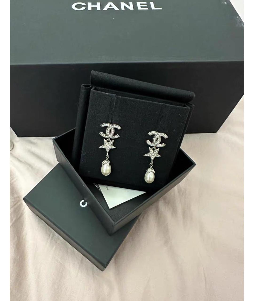 CHANEL Серебряные серьги, фото 2