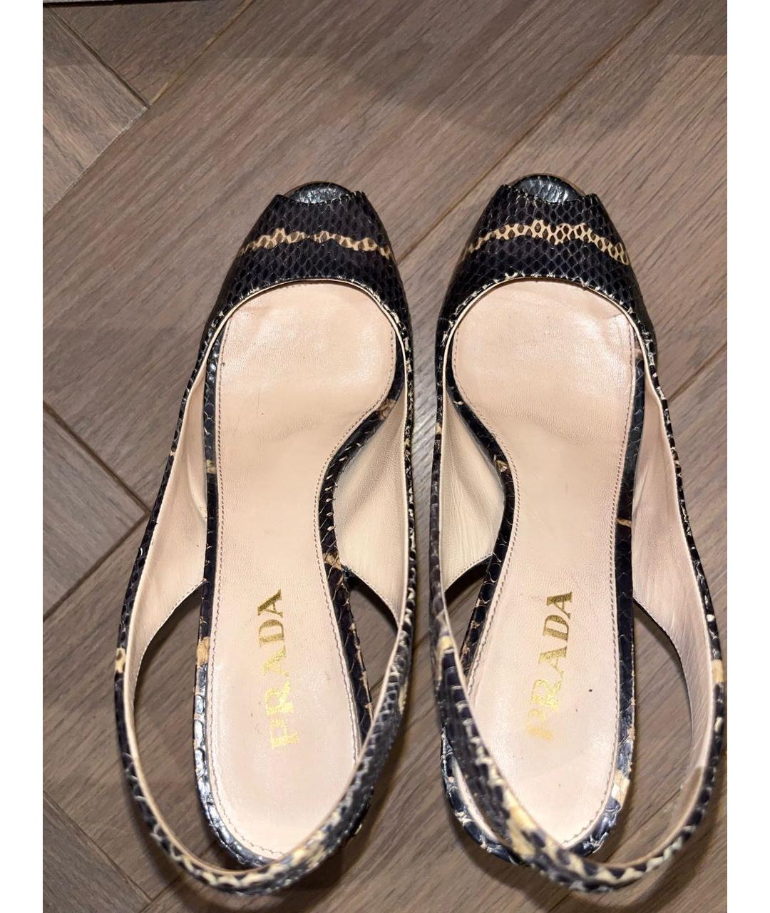PRADA Черные туфли из экзотической кожи, фото 3
