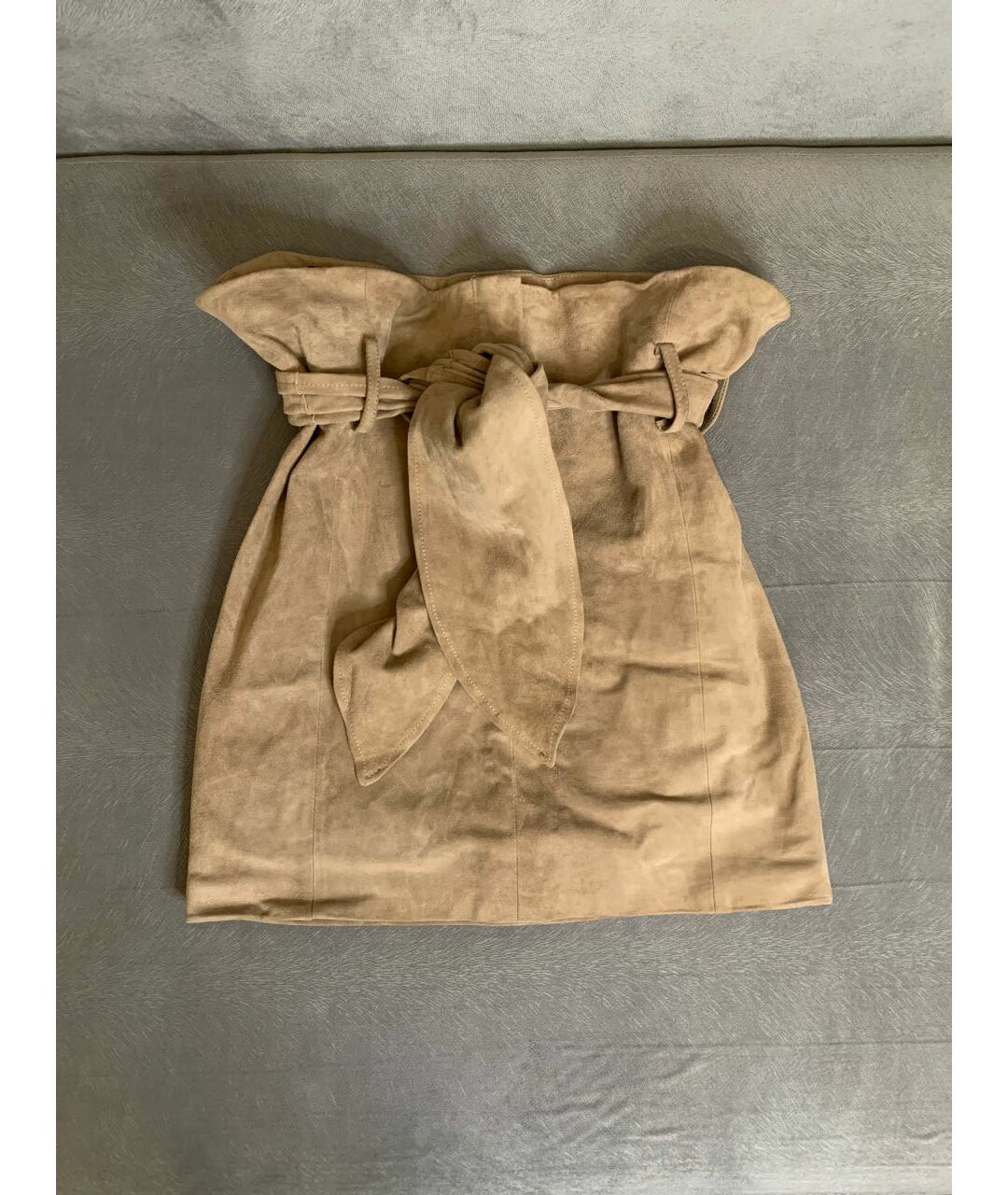 IRO Бежевая замшевая юбка мини, фото 7