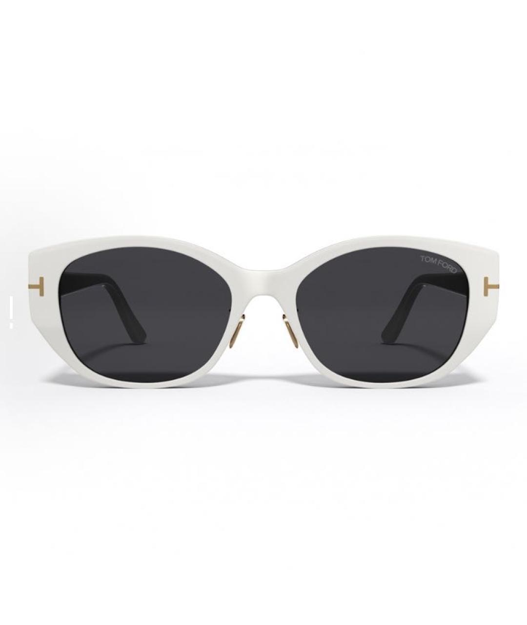 TOM FORD Белые пластиковые солнцезащитные очки, фото 2