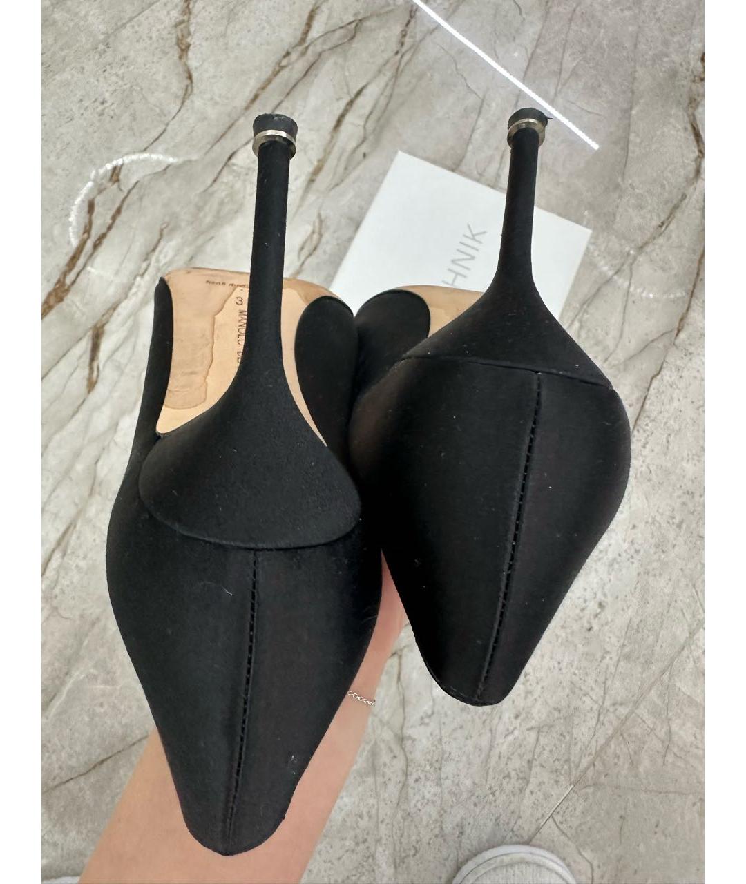 MANOLO BLAHNIK Черные синтетические туфли, фото 4