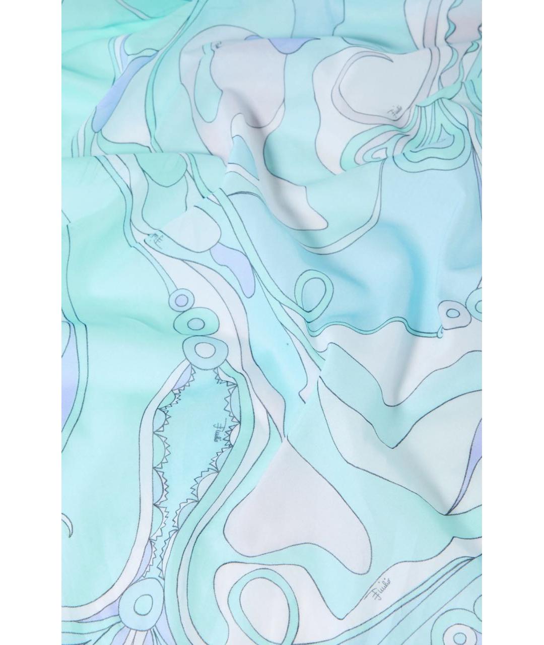 EMILIO PUCCI Голубое хлопковое парео, фото 4