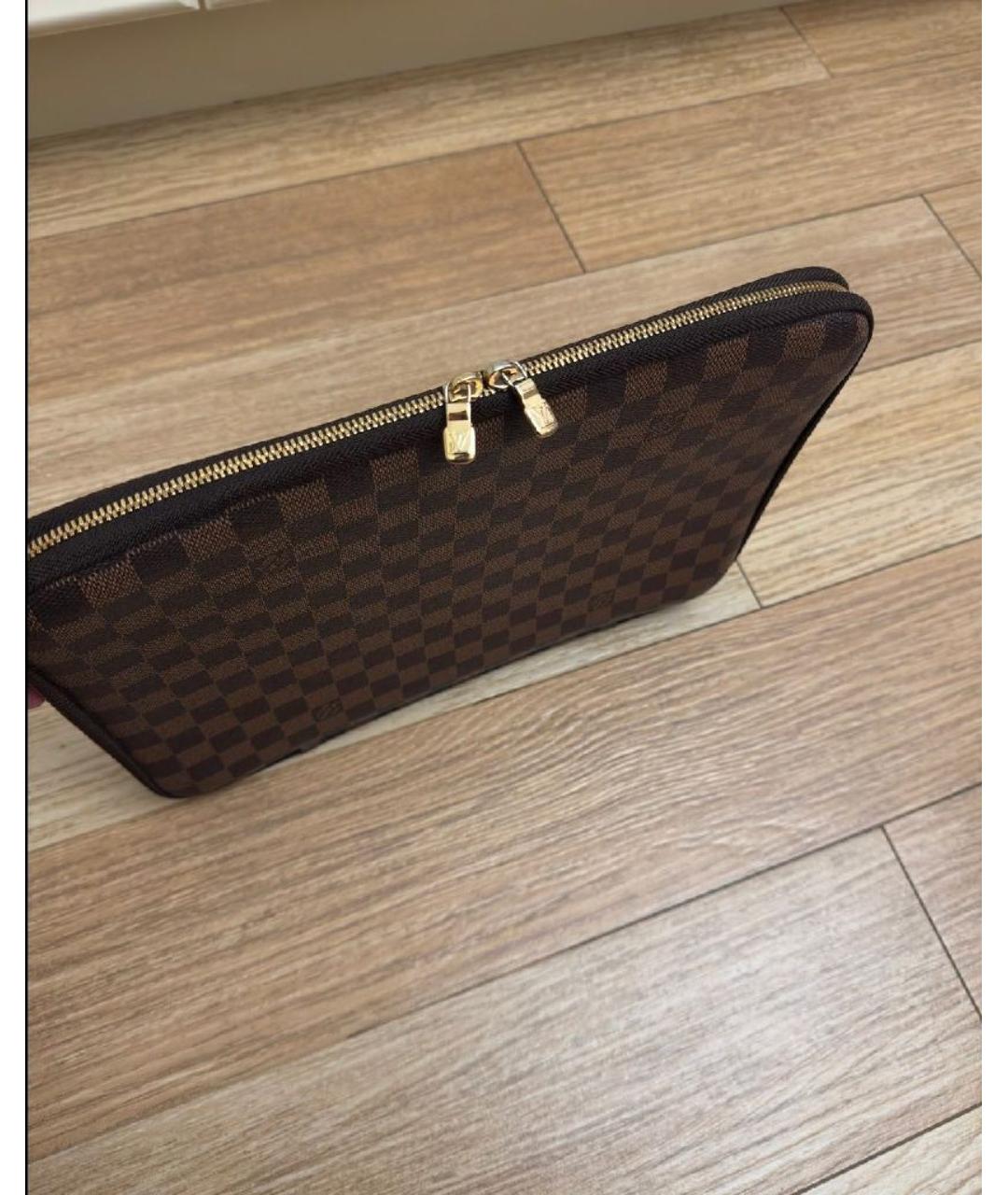 LOUIS VUITTON Коричневая кожаная визитница, фото 3