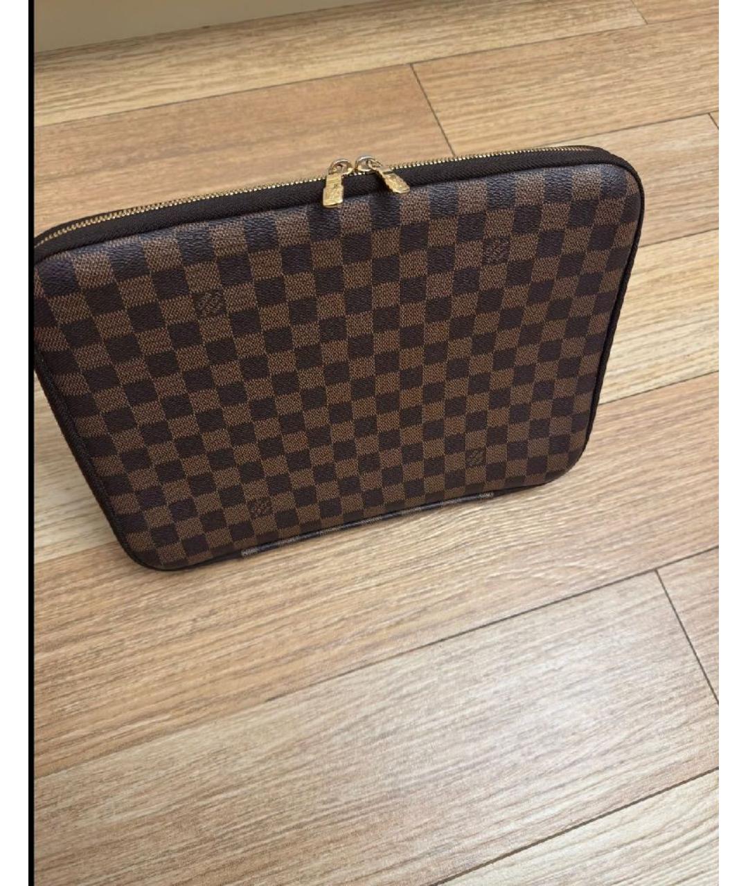 LOUIS VUITTON Коричневая кожаная визитница, фото 2