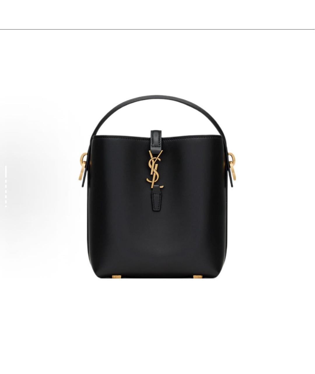 SAINT LAURENT Черная кожаная сумка с короткими ручками, фото 8