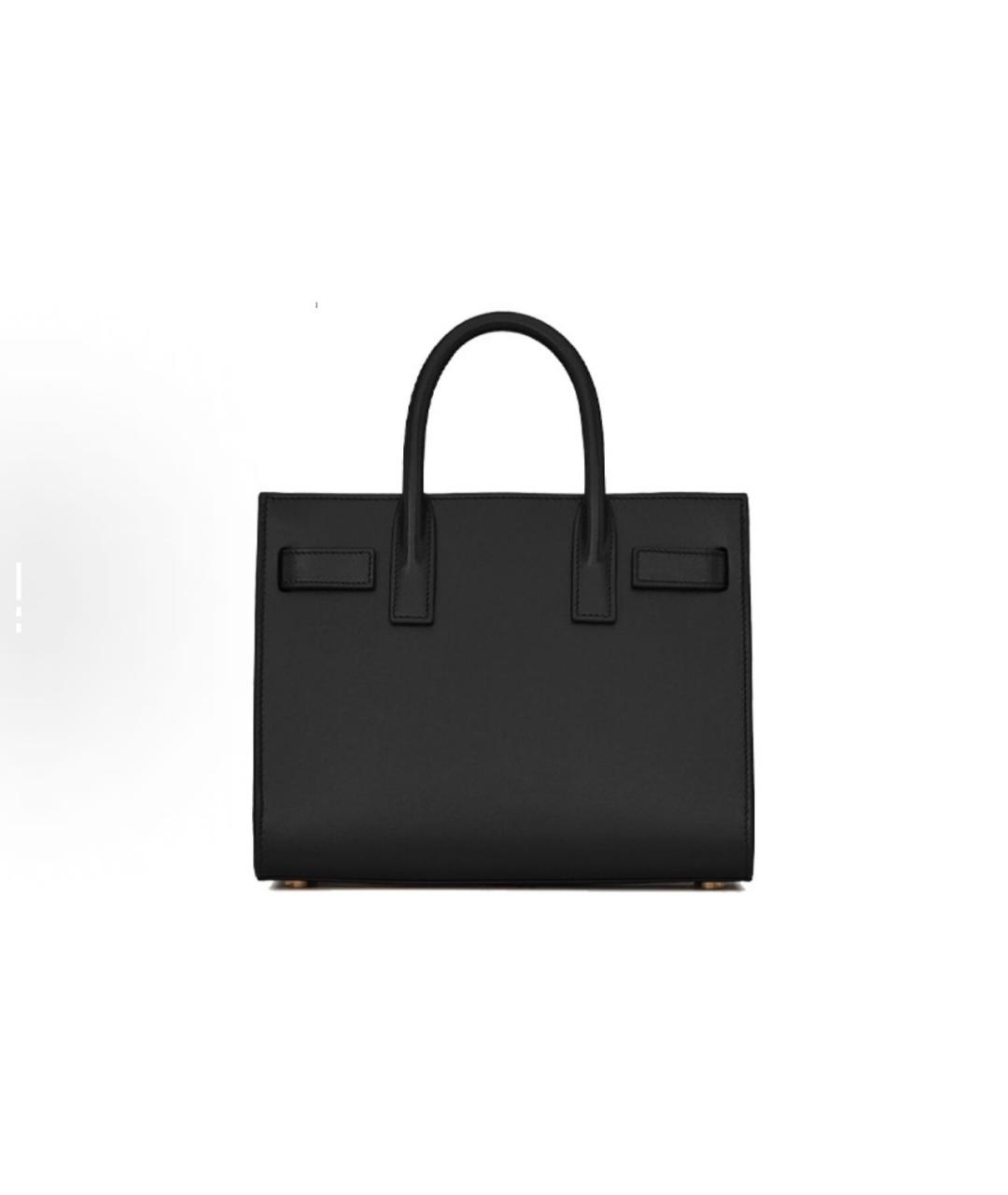 SAINT LAURENT Черная кожаная сумка тоут, фото 4