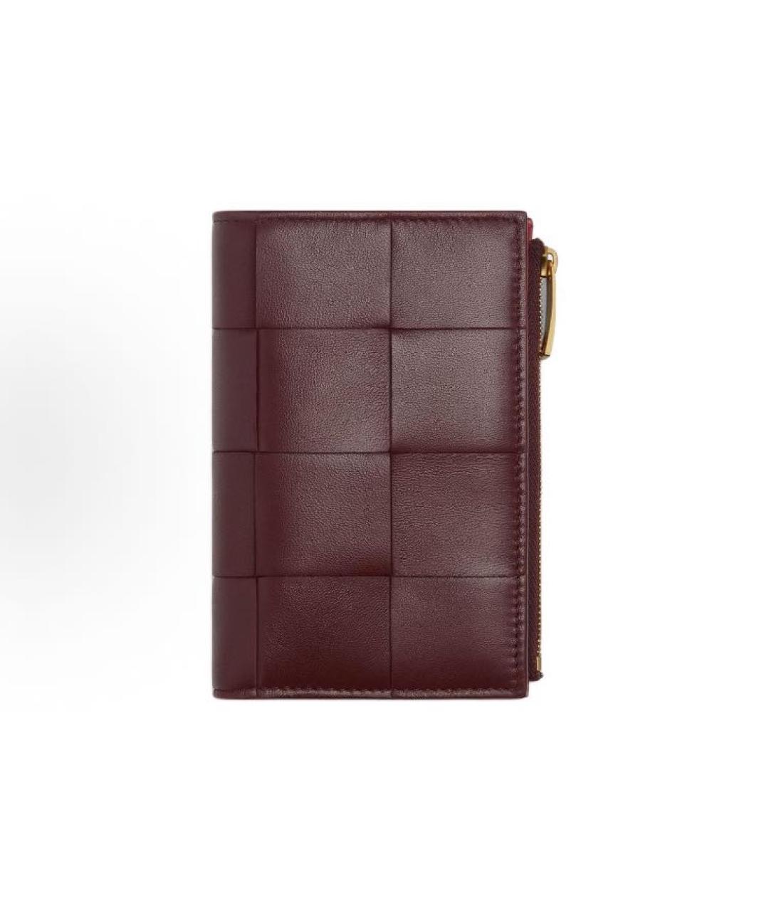 BOTTEGA VENETA Бордовый кожаный кошелек, фото 5