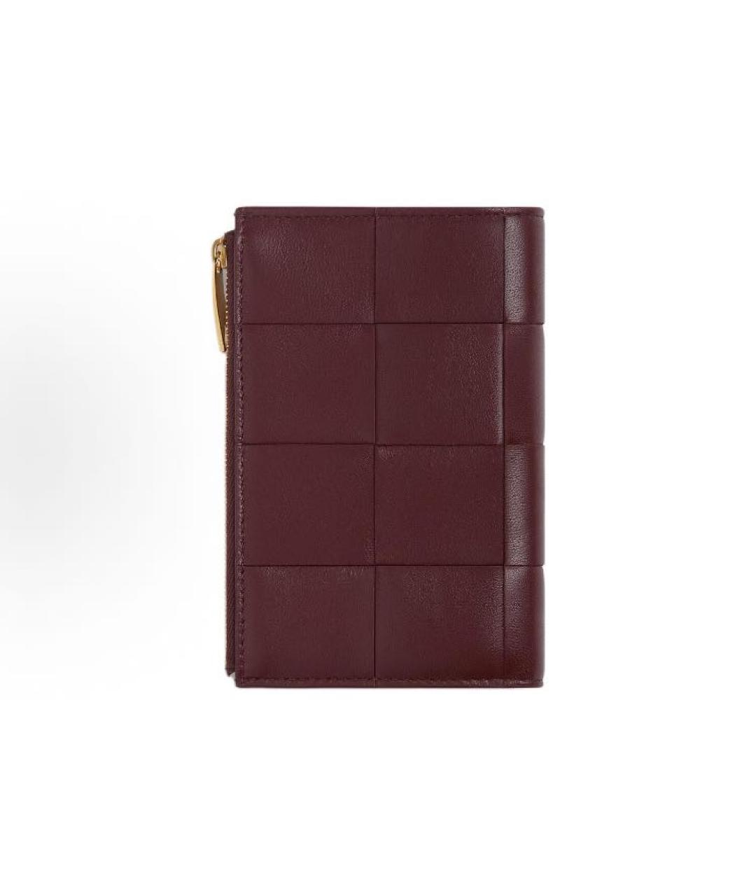 BOTTEGA VENETA Бордовый кожаный кошелек, фото 2