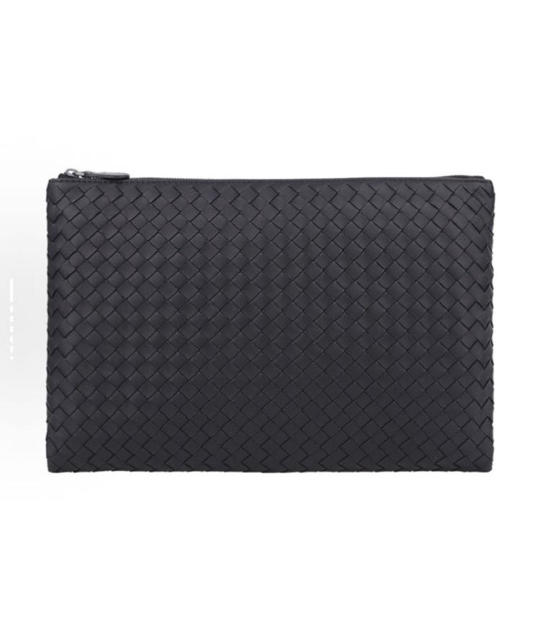 BOTTEGA VENETA Черная кожаная папка для документов, фото 1