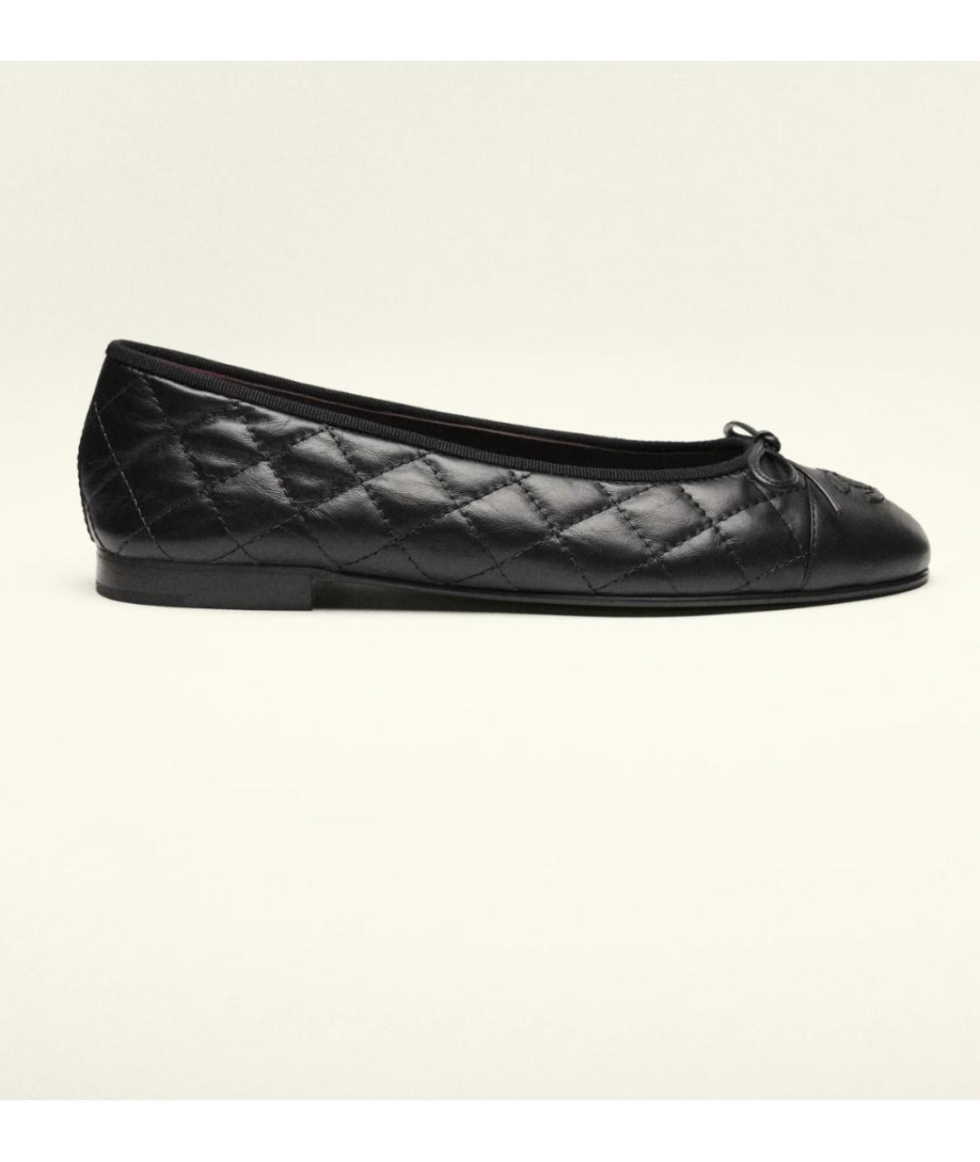 CHANEL Черные кожаные балетки, фото 4