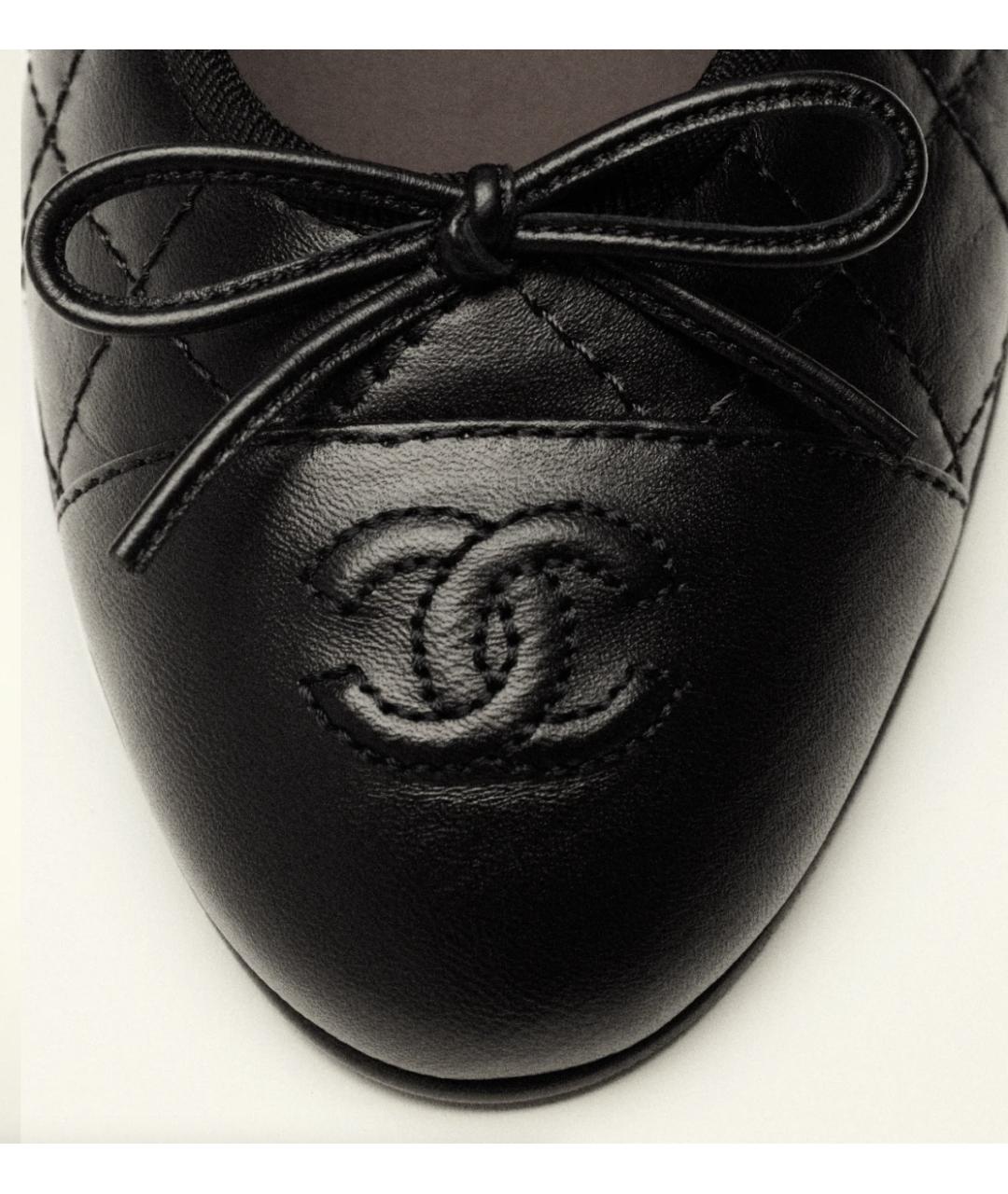 CHANEL Черные кожаные балетки, фото 3