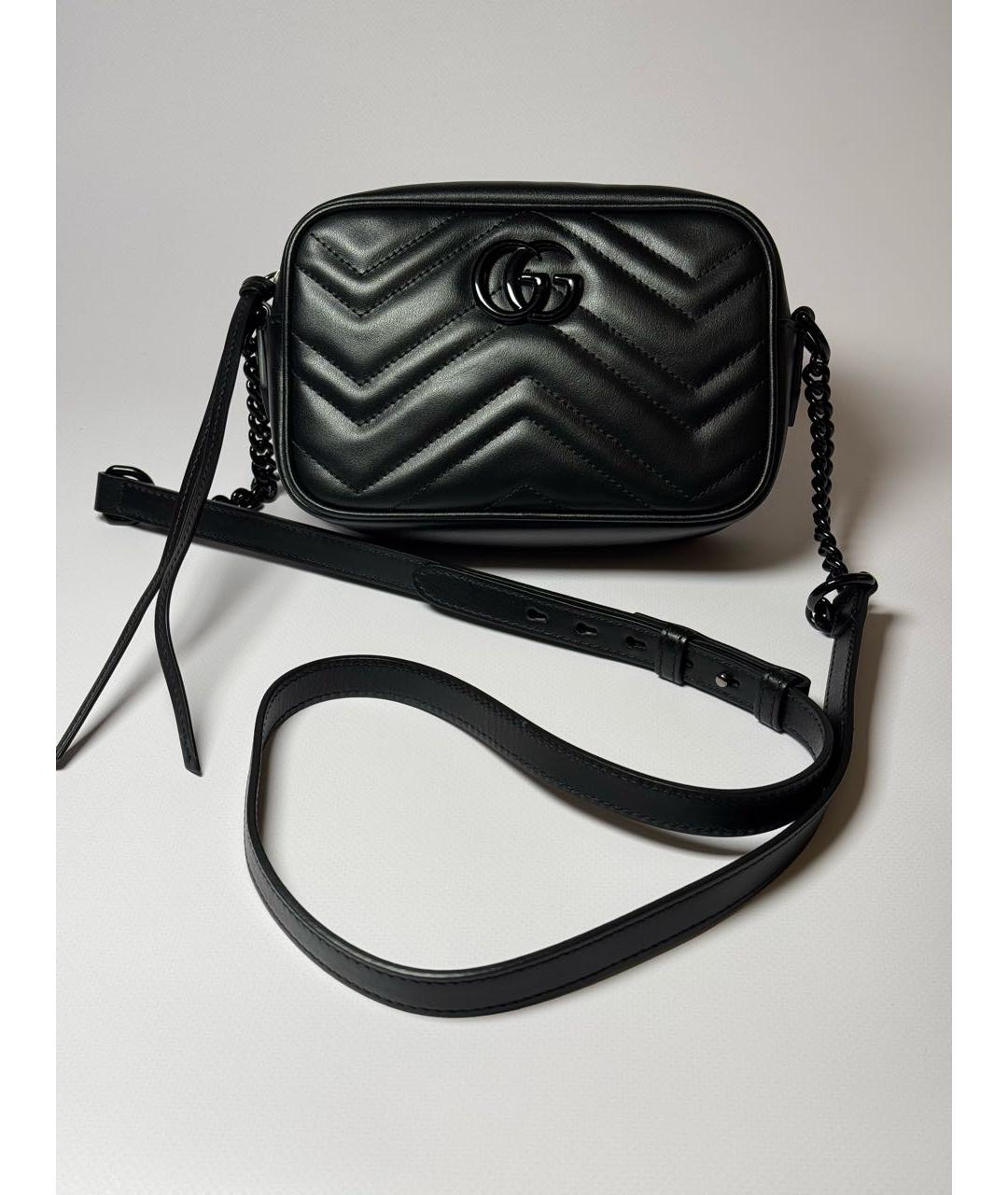 GUCCI Черная кожаная сумка через плечо, фото 9