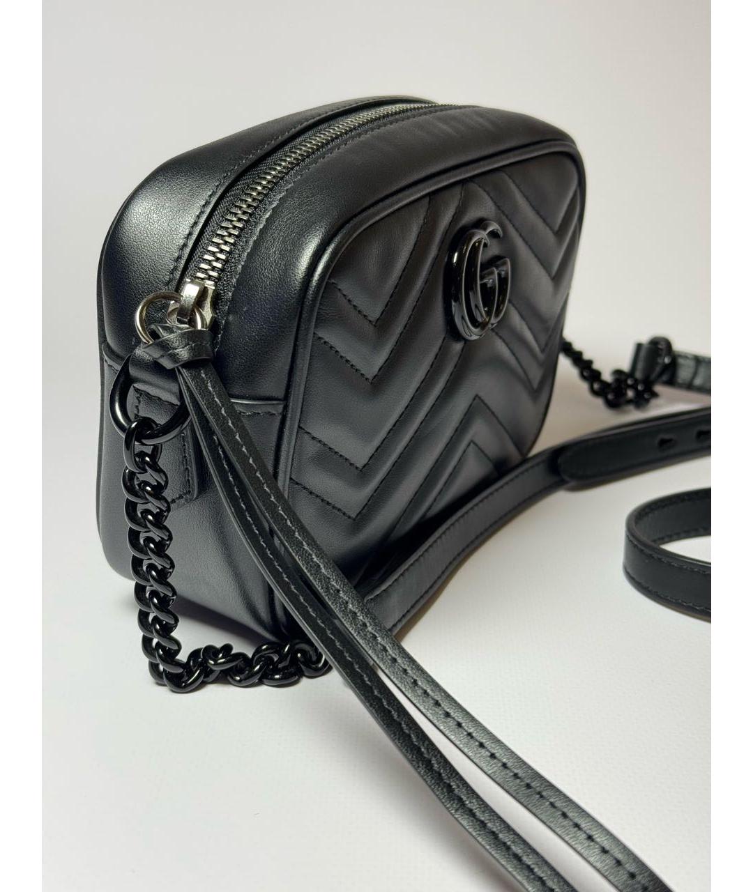 GUCCI Черная кожаная сумка через плечо, фото 2