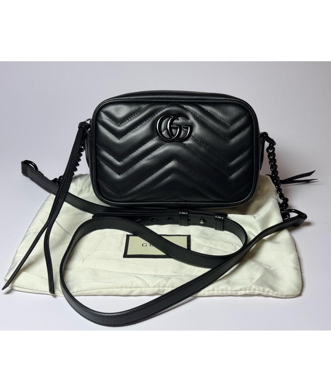 GUCCI Черная кожаная сумка через плечо, фото 8