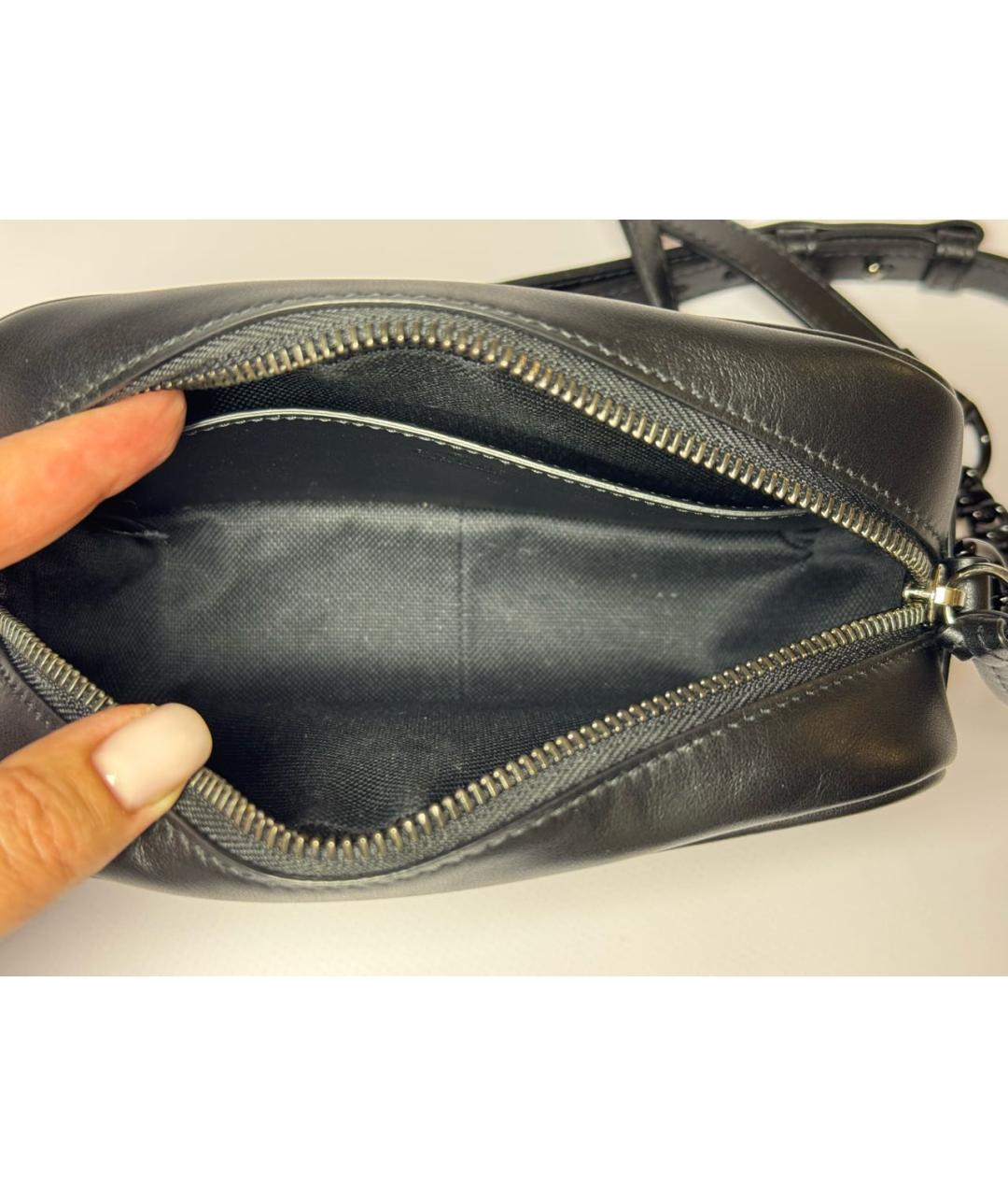 GUCCI Черная кожаная сумка через плечо, фото 4