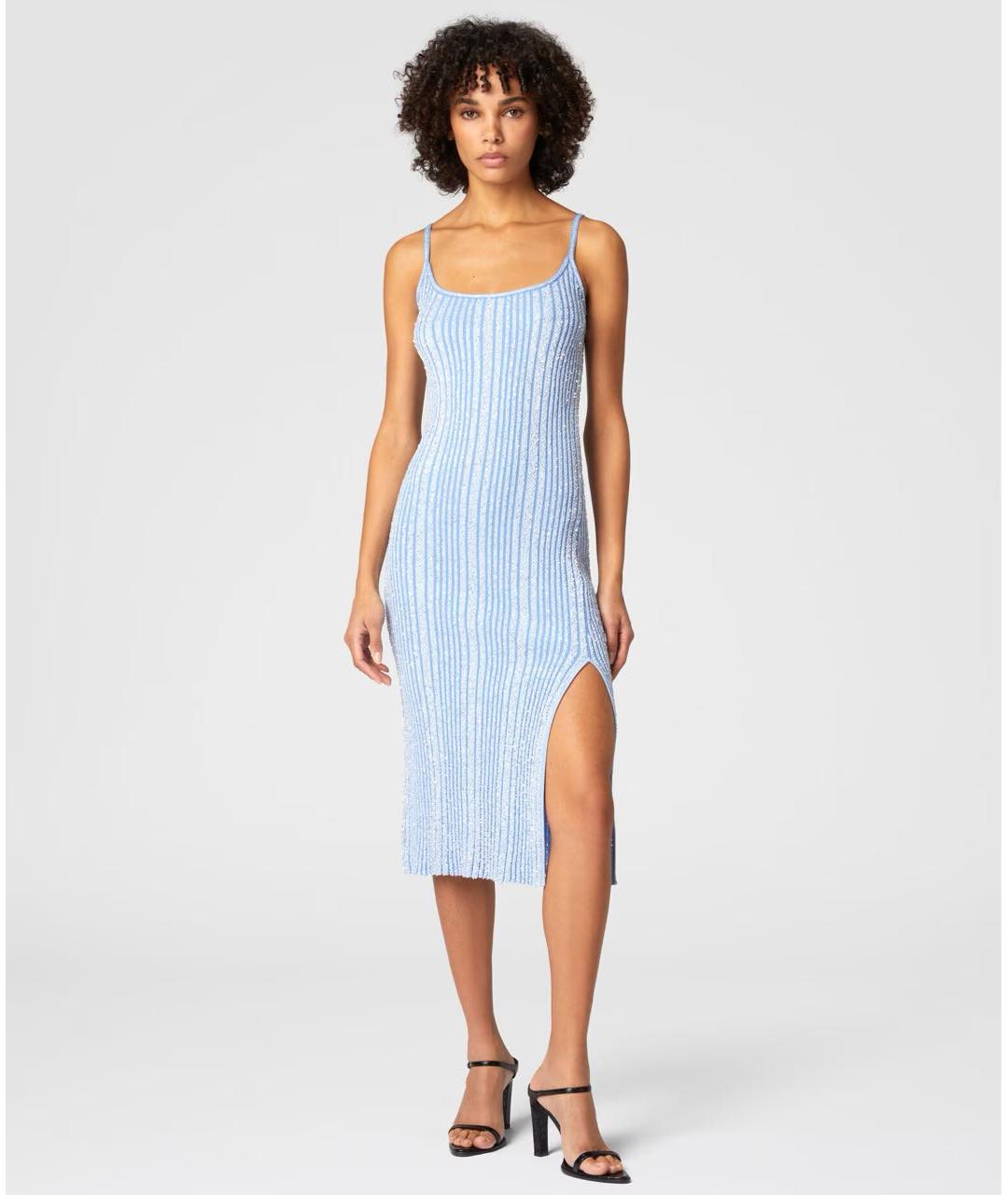 MISSONI Голубое вискозное коктейльное платье, фото 2
